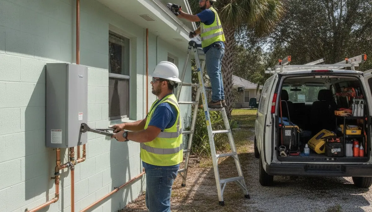 Plumber repairing a leak in Tampa, FL for emergency plumbing service